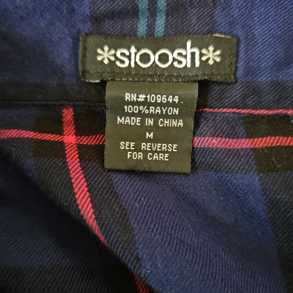 Stoosh Blue Button Down Flannel Size M - Picture 7 of 8